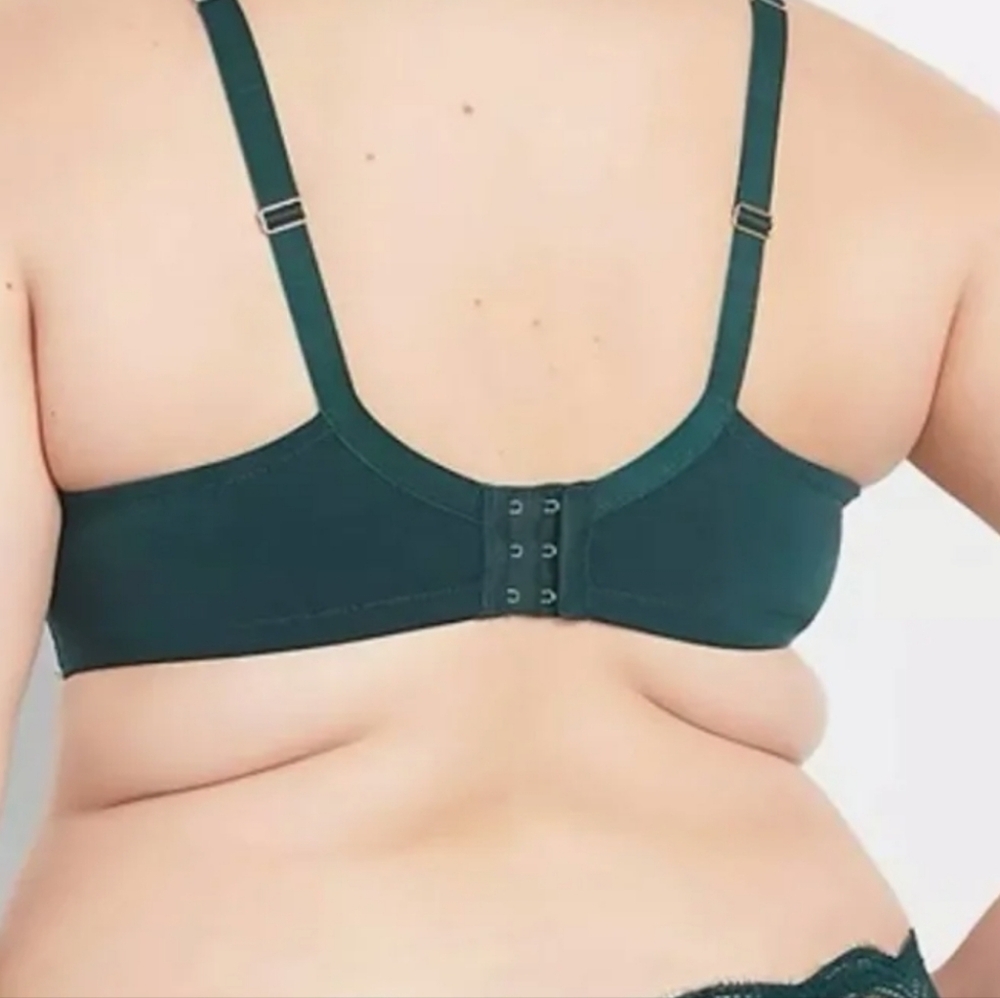 Cacique Forest Green Lace Boost Balconette Bra with Matching Strappy Hipsters - Picture 4 of 11